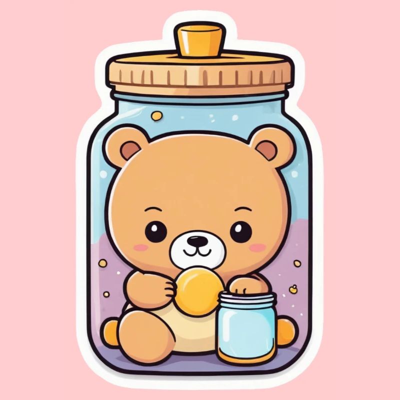 Ours mignon dans un bocal