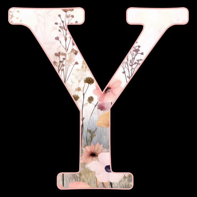 Personalizable Monogram Y Floral Pattern