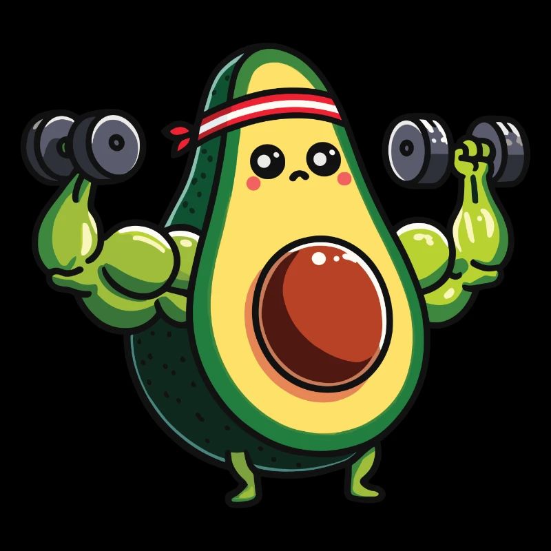 Avocado Gewichtheber Bodybuilder