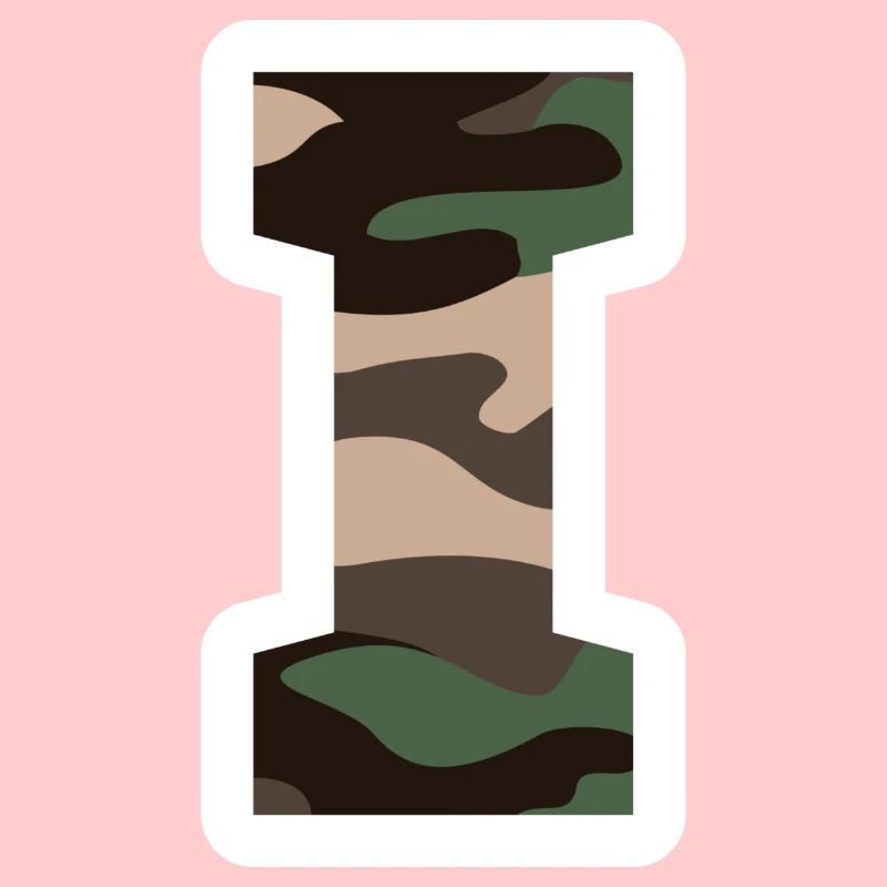 Letter I Military Camouflage - Gift Idea