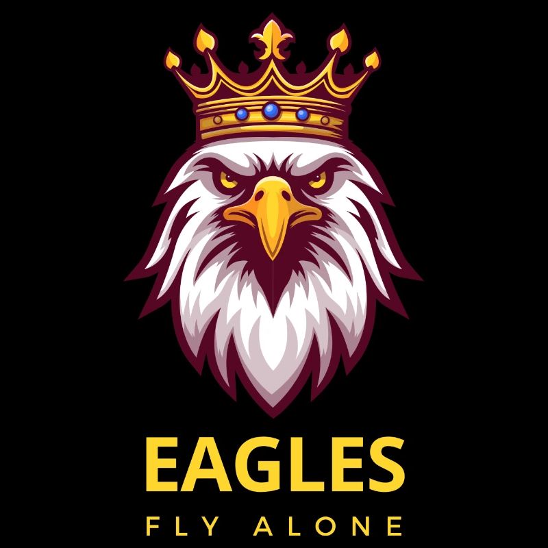 Cartoon Eagles fly alone