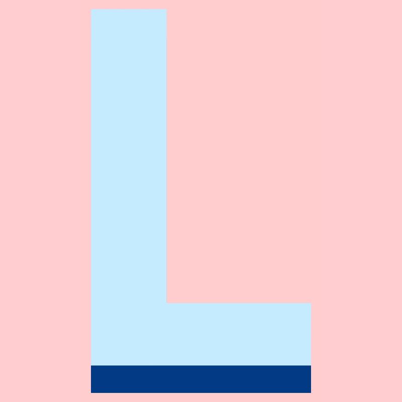 Letter l blue pop and modern