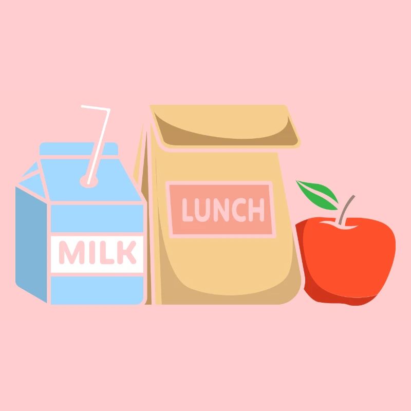 Mittagessen Milch Apfel