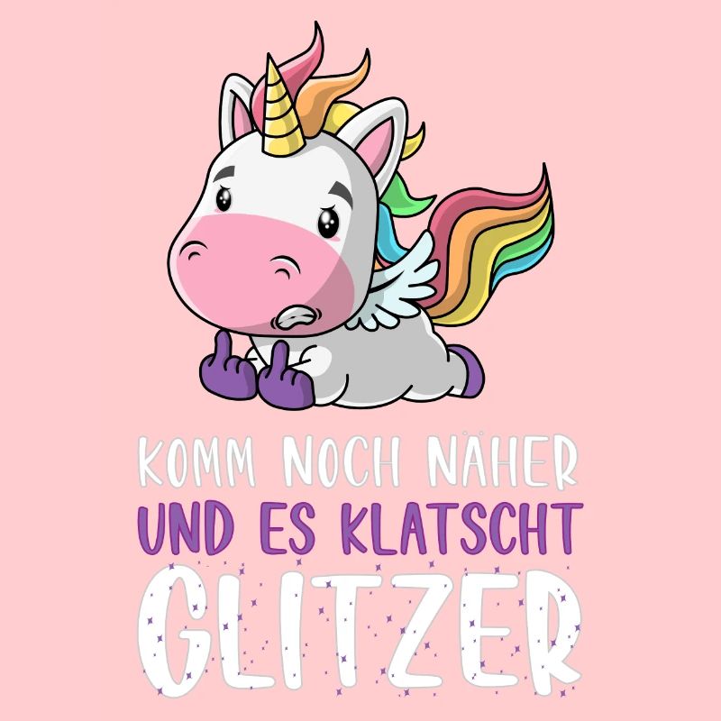 Noch näher es klatscht Glitzer Einhorn Geschenk