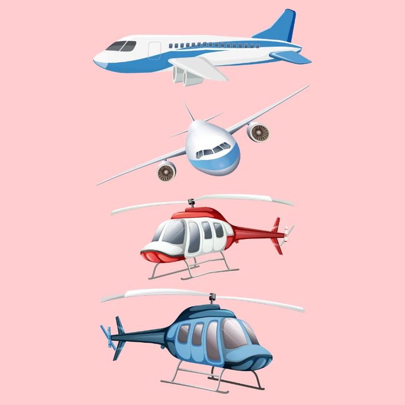 Flugzeug Hubschrauber Kinder Junge Und Mädchen