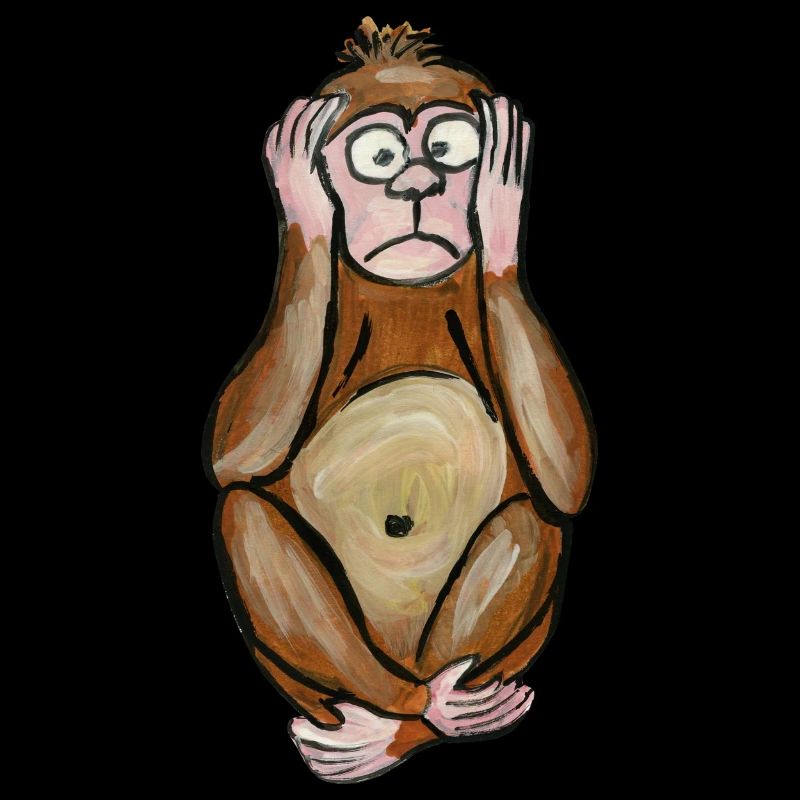 singe sourd - deaf monkey - tauber affe - scimmia