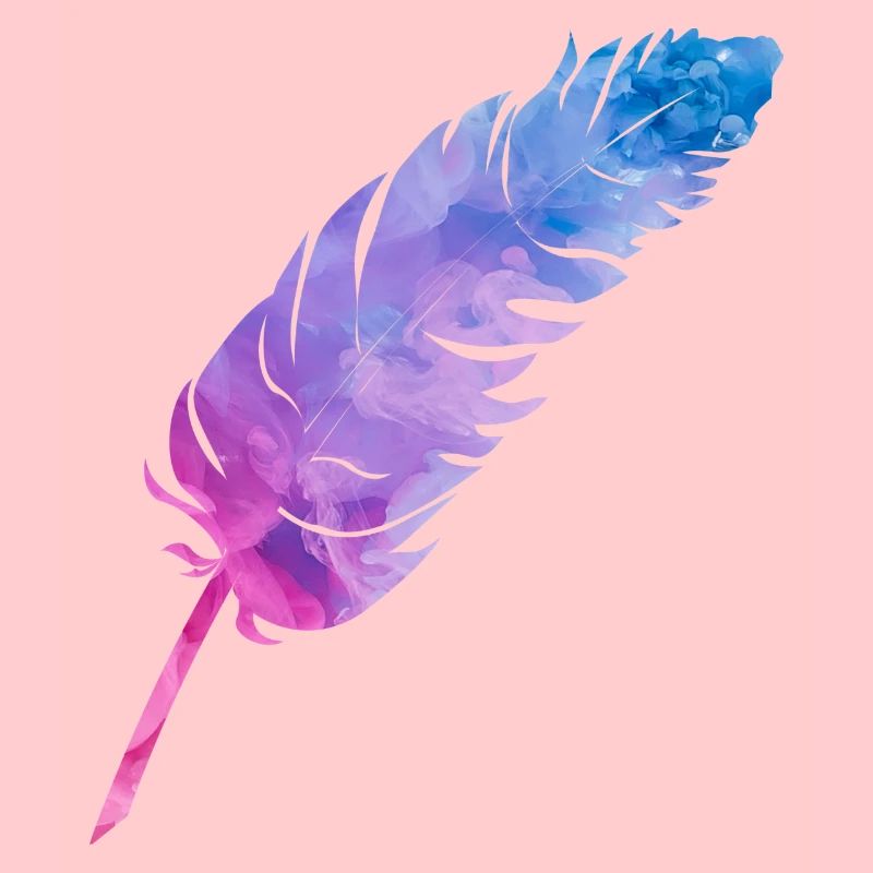 Plume colorée dans des tons violets