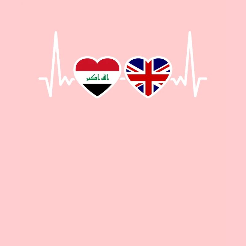 Irak UK Herzschlag Flagge Britisch Iraker
