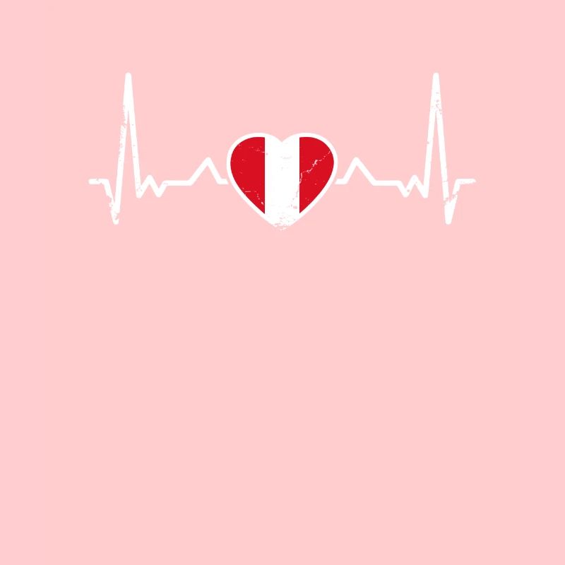 Pérou Vintage Heartbeat drapeau péruvien