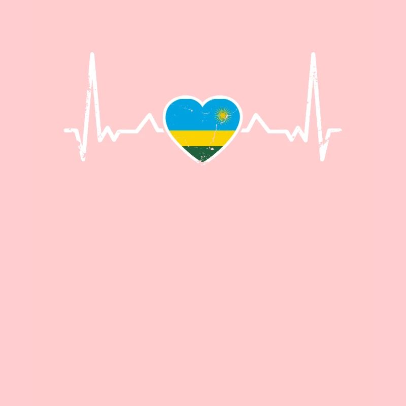 Rwanda Vintage Heartbeat drapeau rwandais