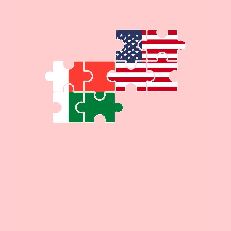 Madagascar USA Drapeau Américain Malgache