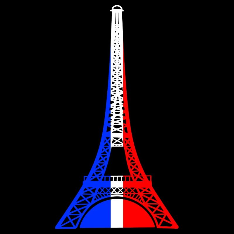 Tour Eiffel drapeau Français bleu blanc rouge