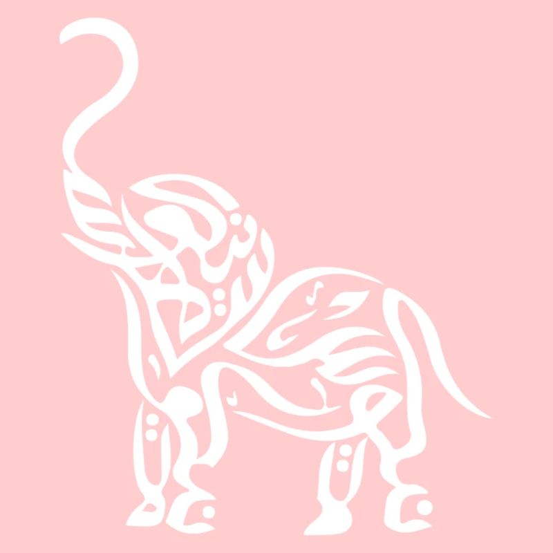 Typographe arabe comme forme d’éléphant
