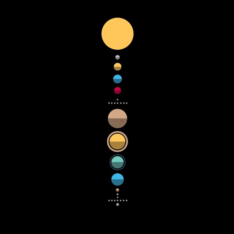 Minimalistic solar system - sun, planets