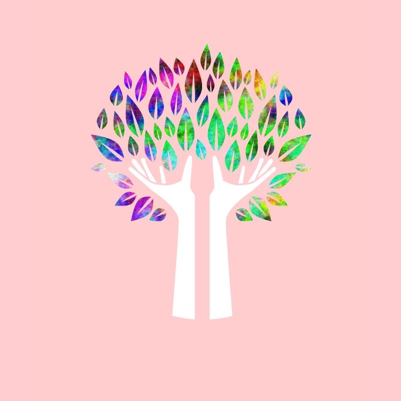 Hands tree psychedelic