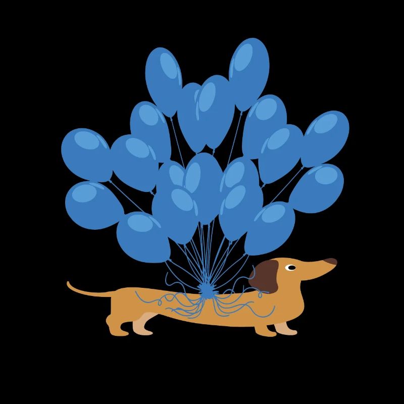 Dackel mit Luftballons - Dackel shirt geschenkidee