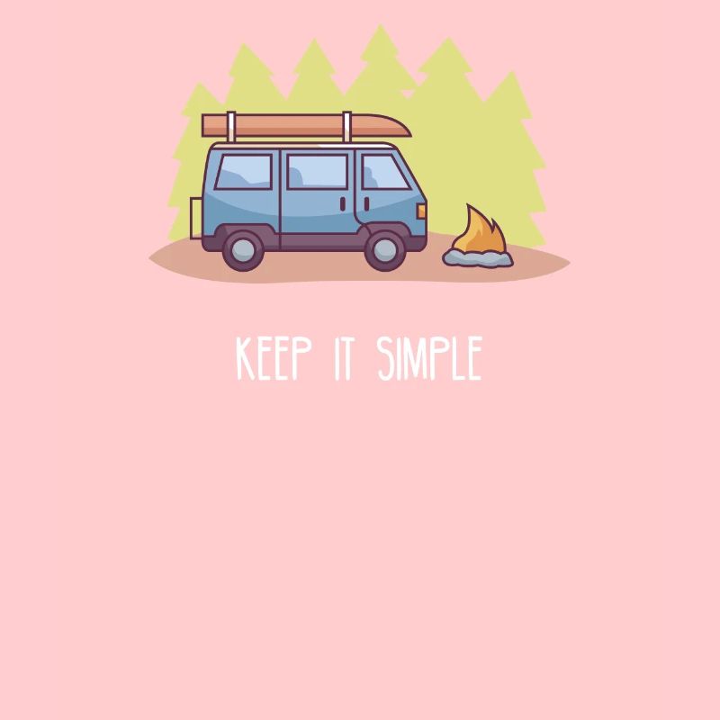 Keep it Simple I Camping Van Camping Motif
