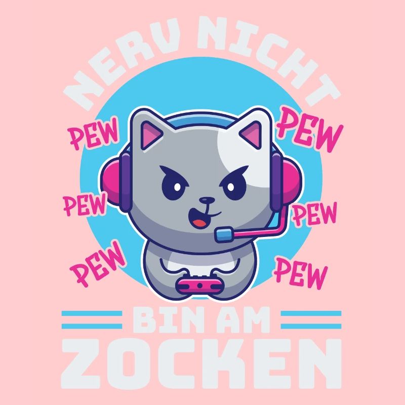 Gaming, Zocken, Videospiel, Grumpy Katze Gamer