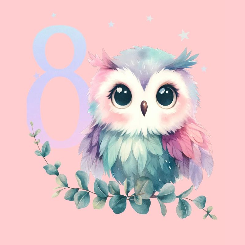 Geburtstag 8 Eule Achter Geburtstag Mädchen 8 Jahr