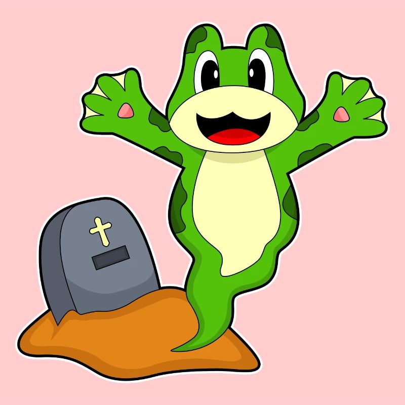 Frosch Halloween Grabstein