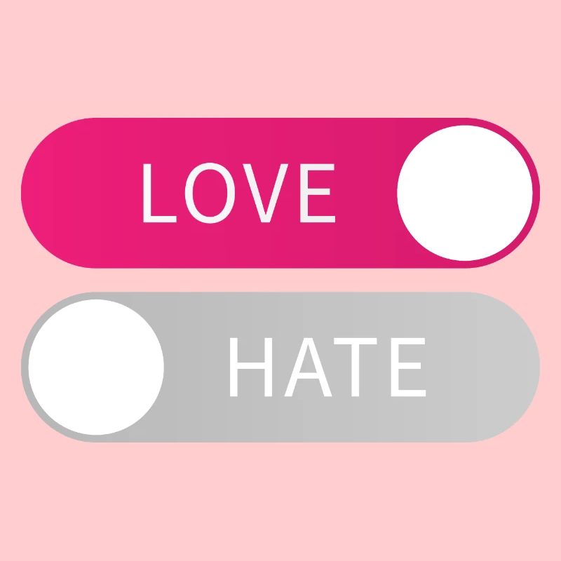 Love On Hate Off Button Liebe an Hass aus Geschenk