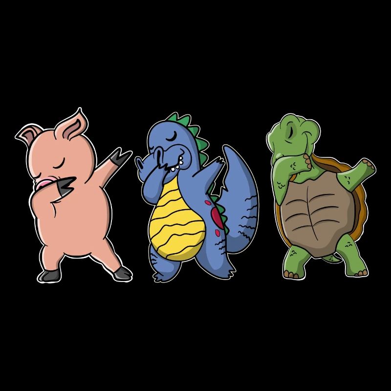 Dinosaur Pig Turtle Dabbing
