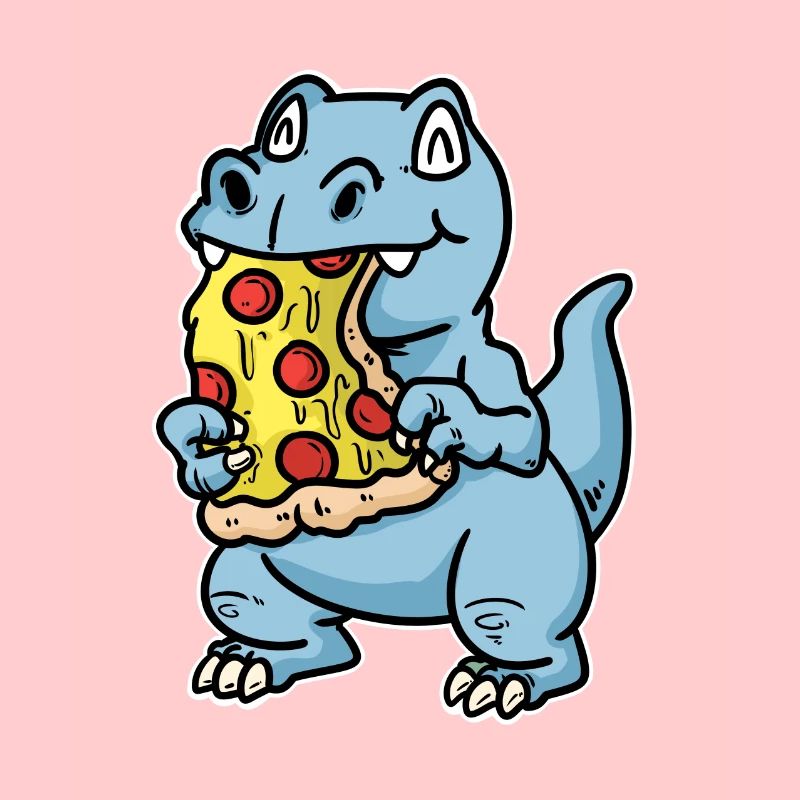 Dino avec pizza