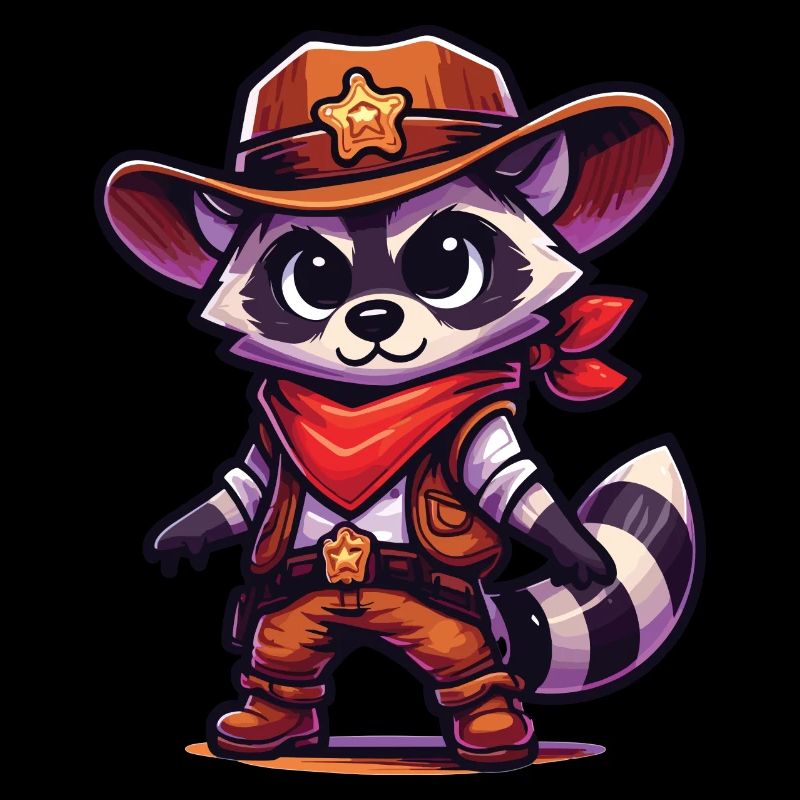 Waschbär-Cowboy