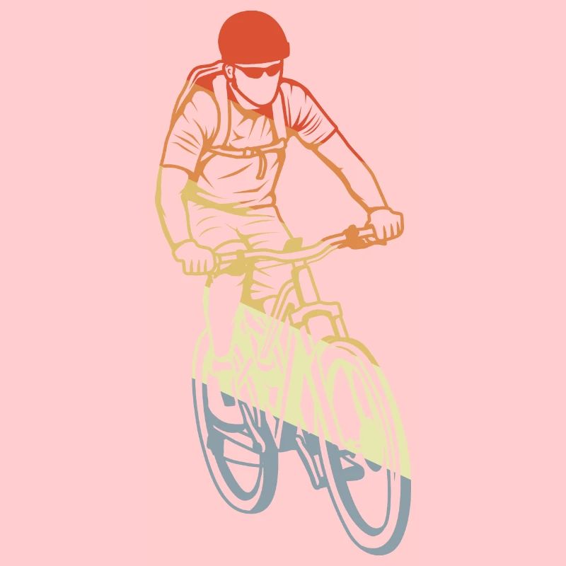 Vintage Mountainbiker Zeichnung