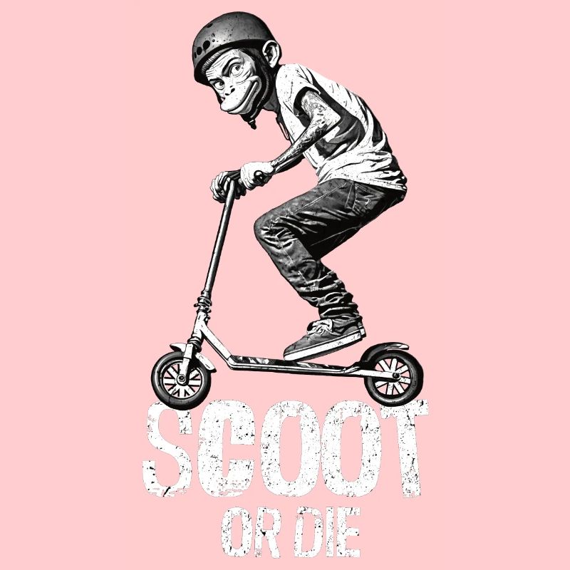 Stunt Scooter Monkey Does Tricks