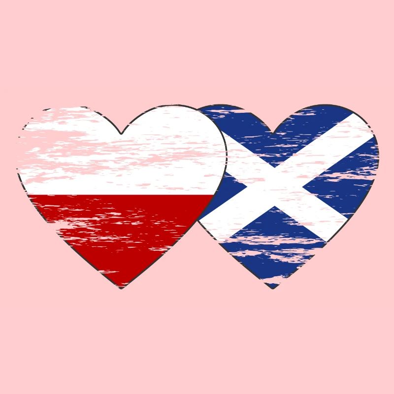 Pologne Ecosse drapeau coeur utilisé