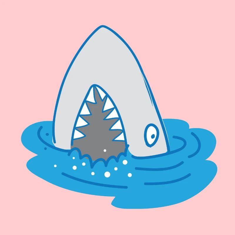 requin à bouche ouverte