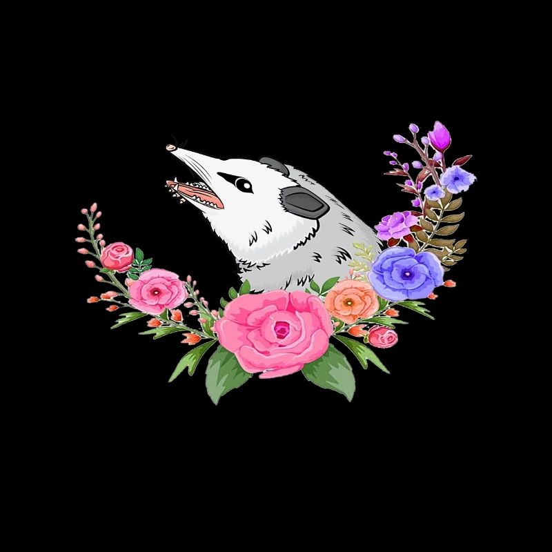 Opossum mit Blumen Tee
