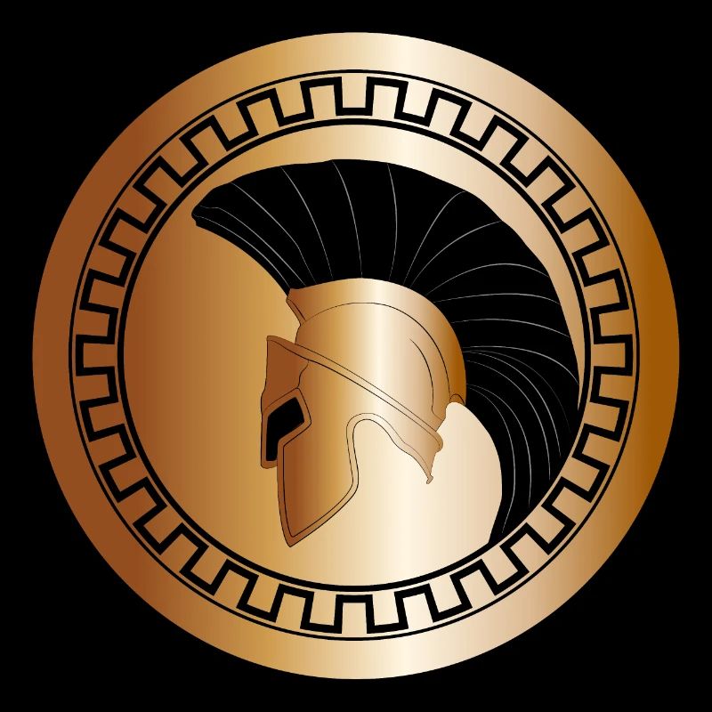 elmo greco e scudo, troiano, oro