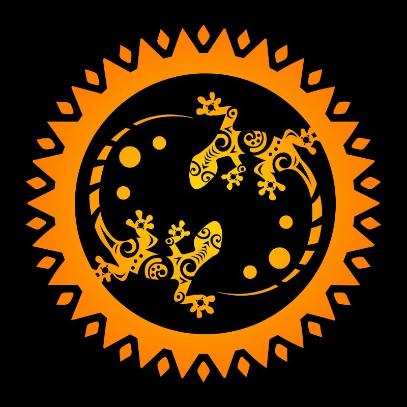 Maori Paar Eidechsen in Sonnenschwarz Geschenkidee