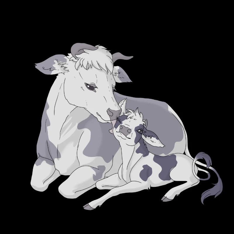 Vache et veau