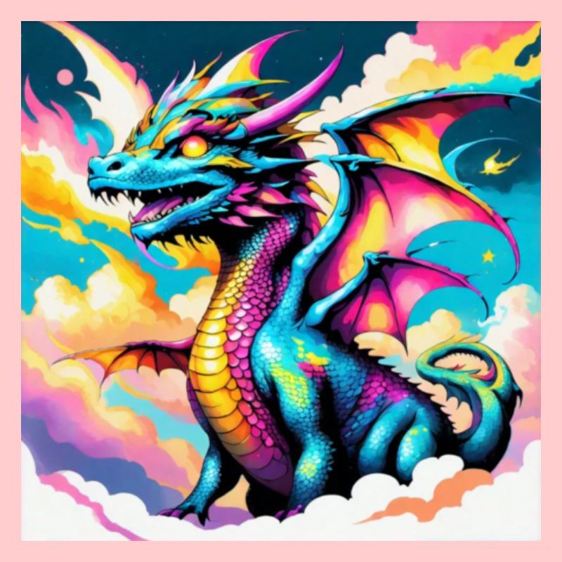 Dragon with rainbow