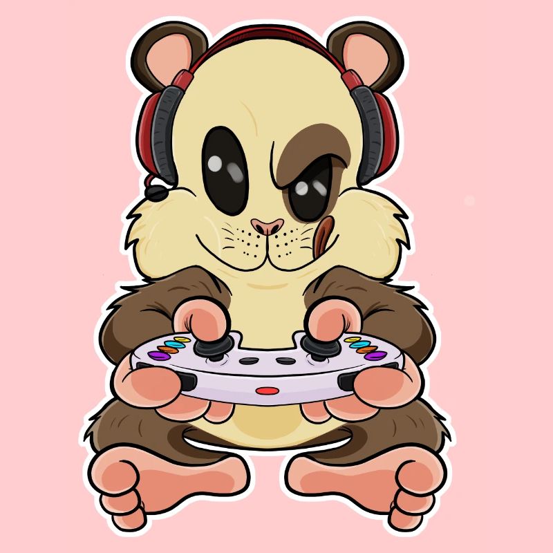 Hamster With Gaming Controller I Funny Gaming I