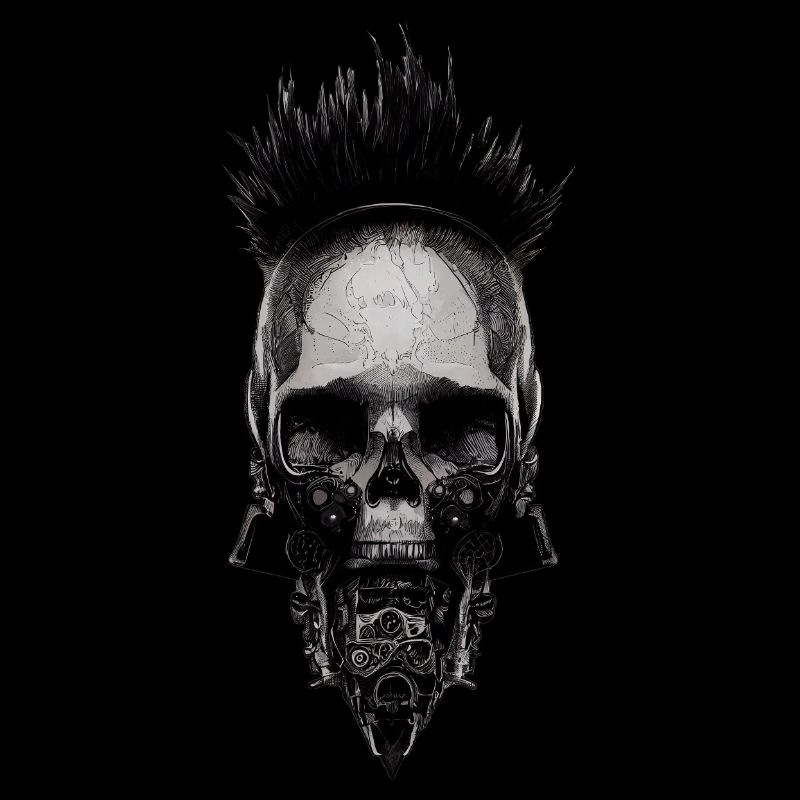 Punk Cyber Skull Skull Biker Steampunk