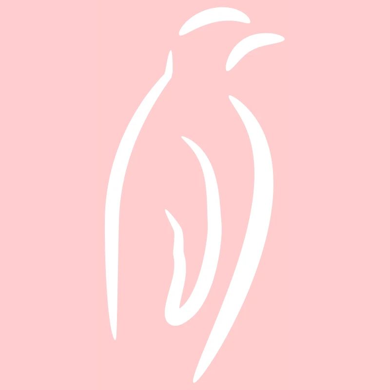 Penguin line drawing (white drawing)