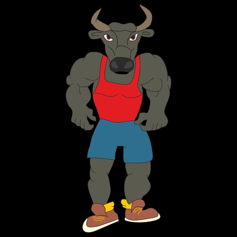 Black bull bodybuilder