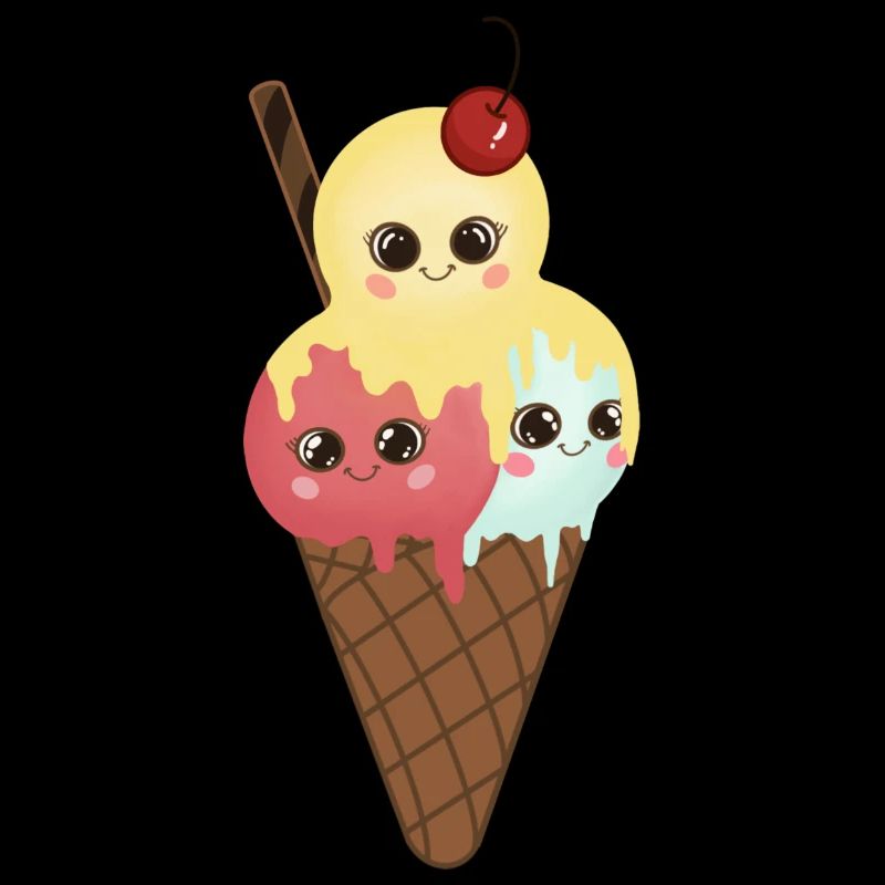 Drôles de boules de glace dans un cornet