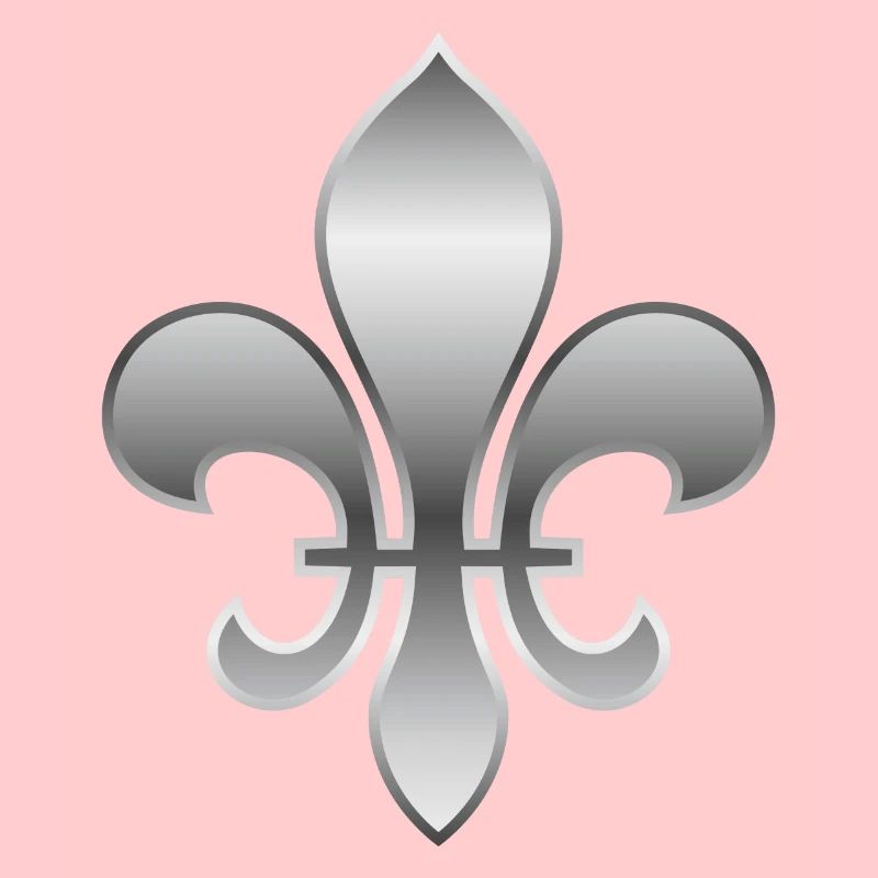 Fleur de Lys / Fleur de Lis Aspect argent métallisé