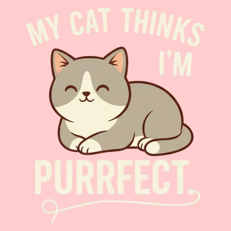 Purrfekte Katze denkt, ich bin purrfekt