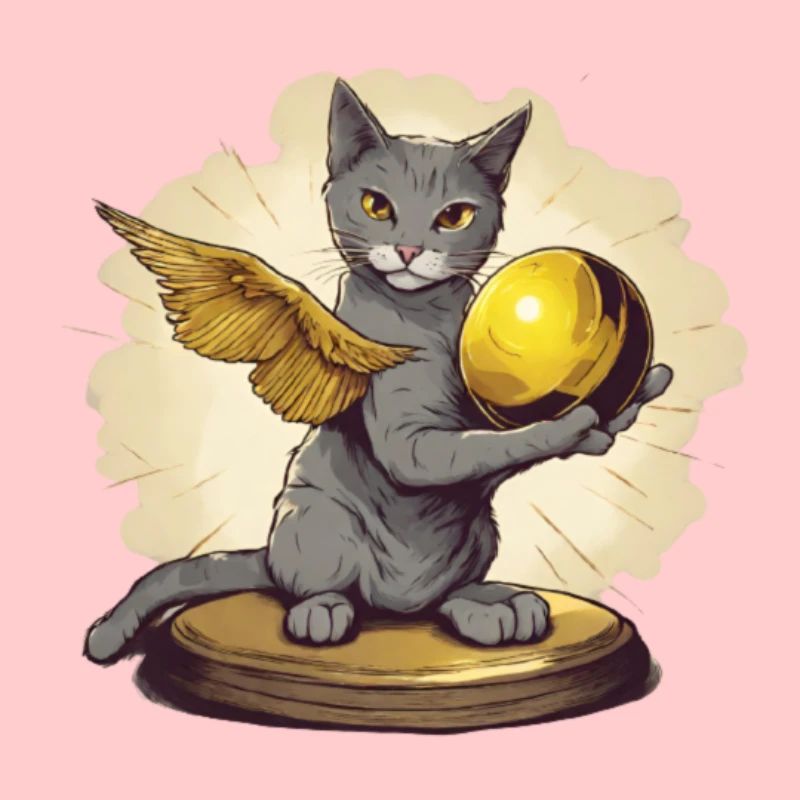 Chat avec le mouchard doré