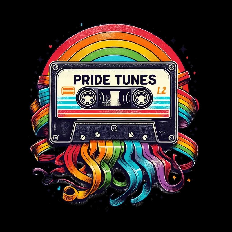 Pride Tunes Rainbow Cassette Design