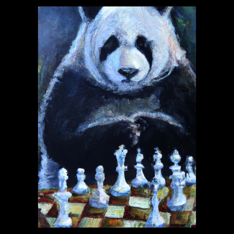 Panda spielt Schach