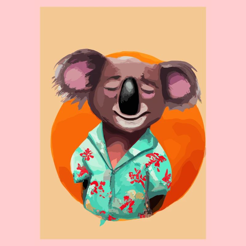 Koala mit Hawaii-Hemd