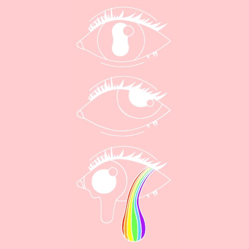 Psychedelische Augen mit Regenbogen, Eyecatcher