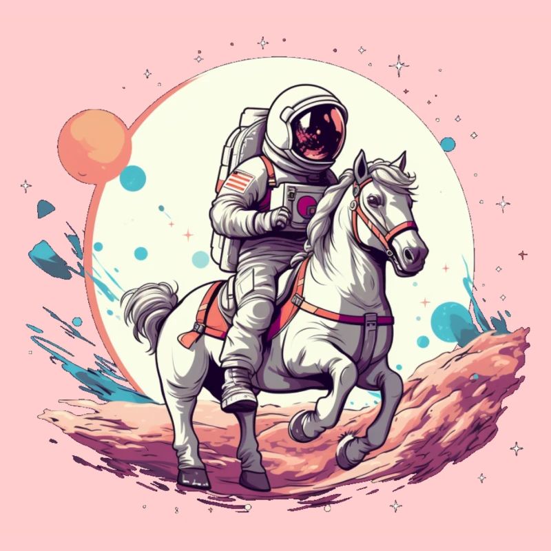 Astronaute à cheval dans l’espace